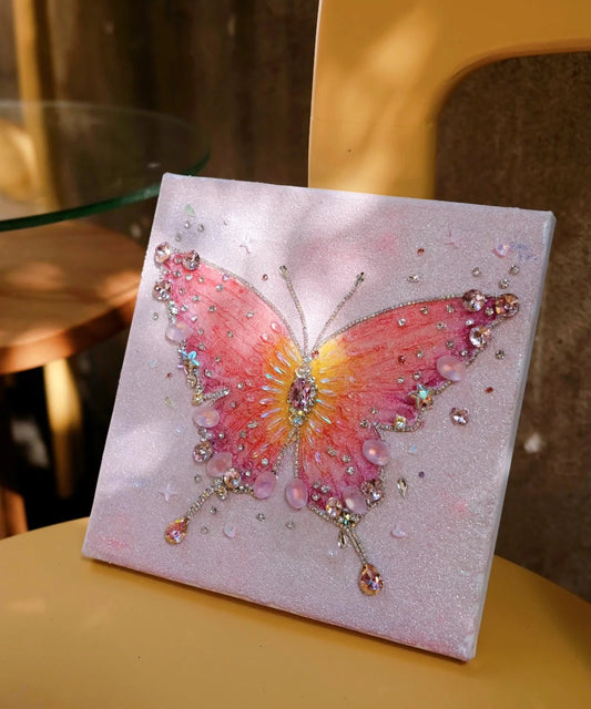 Gem-Encrusted Butterflies, Painted by Hand.