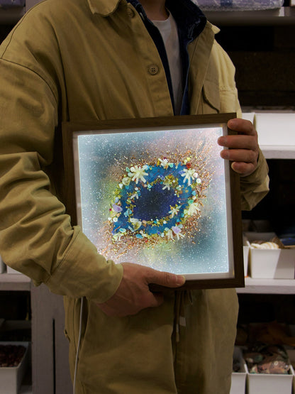 Hand-Painted Celestial Oculus — LED Light Frame