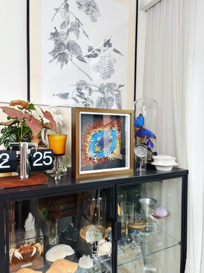 Hand-Painted Celestial Oculus — LED Light Frame