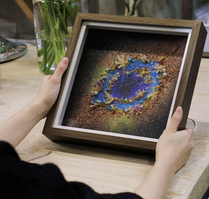 Hand-Painted Celestial Oculus — LED Light Frame