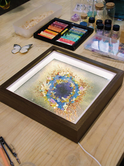 Hand-Painted Celestial Oculus — LED Light Frame