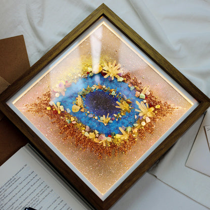 Hand-Painted Celestial Oculus — LED Light Frame
