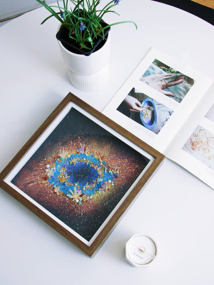 Hand-Painted Celestial Oculus — LED Light Frame