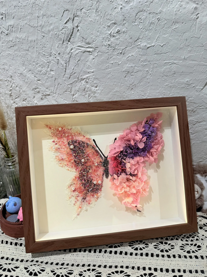 SeeVive Crystal Preserved Flower Shadow Box - Handmade Eternal Floral Art with Healing Energy