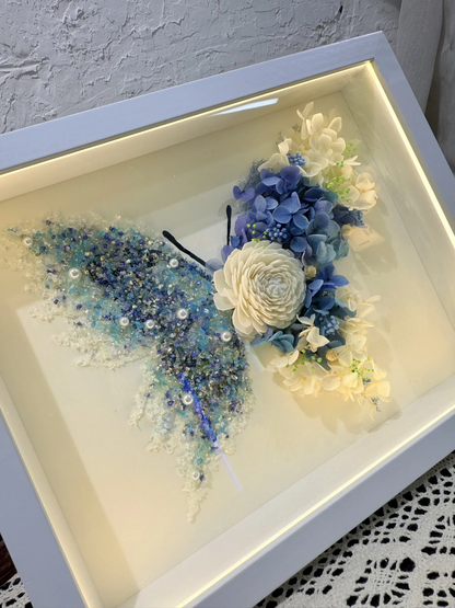 SeeVive Crystal Preserved Flower Shadow Box - Handmade Eternal Floral Art with Healing Energy