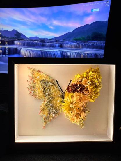 SeeVive Crystal Preserved Flower Shadow Box - Handmade Eternal Floral Art with Healing Energy