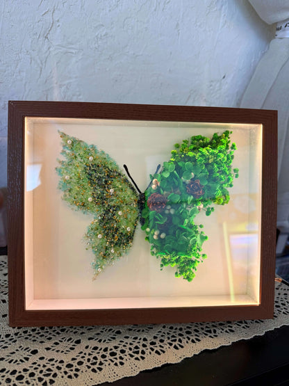 SeeVive Crystal Preserved Flower Shadow Box - Handmade Eternal Floral Art with Healing Energy