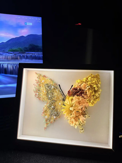 SeeVive Crystal Preserved Flower Shadow Box - Handmade Eternal Floral Art with Healing Energy