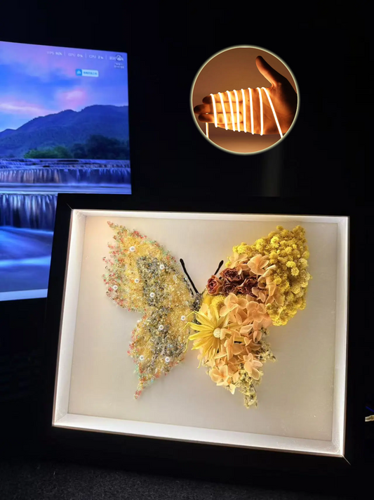 SeeVive Crystal Preserved Flower Shadow Box - Handmade Eternal Floral Art with Healing Energy