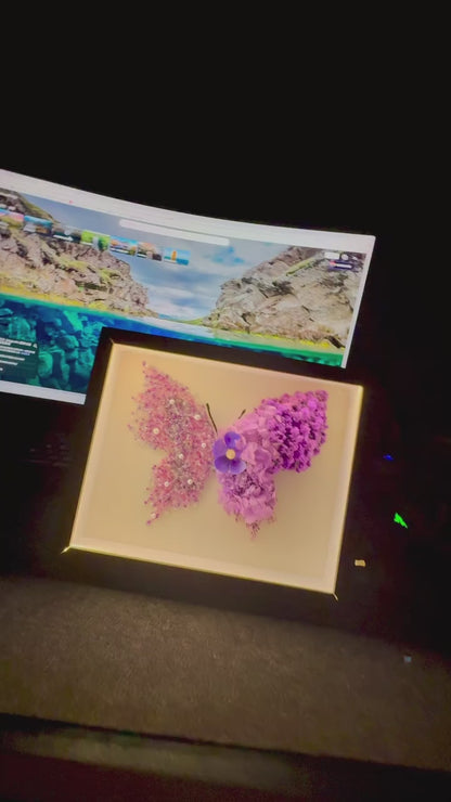 SeeVive Crystal Preserved Flower Shadow Box - Handmade Eternal Floral Art with Healing Energy