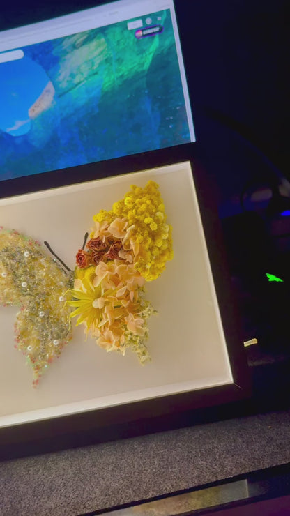 SeeVive Crystal Preserved Flower Shadow Box - Handmade Eternal Floral Art with Healing Energy